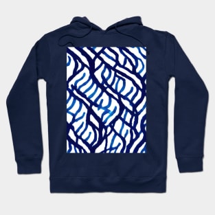 Background blue wavy strokes Hoodie